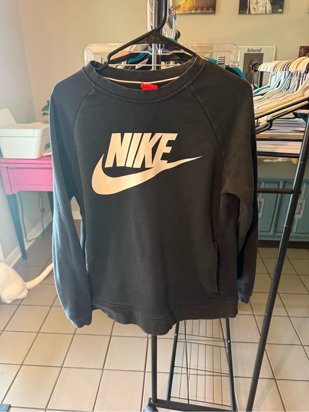Nike Black Sweatshirt with White Logo
